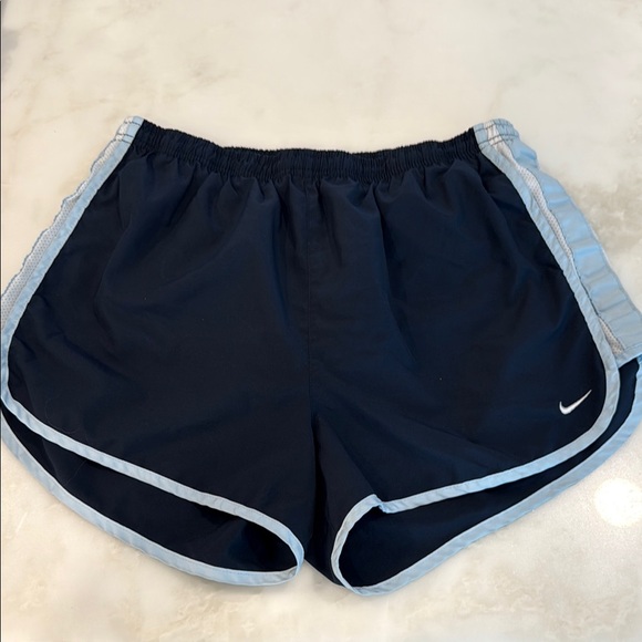 Nike Navy and light Blue Athletic Shorts Dri-Fit Design - Picture 1 of 3
